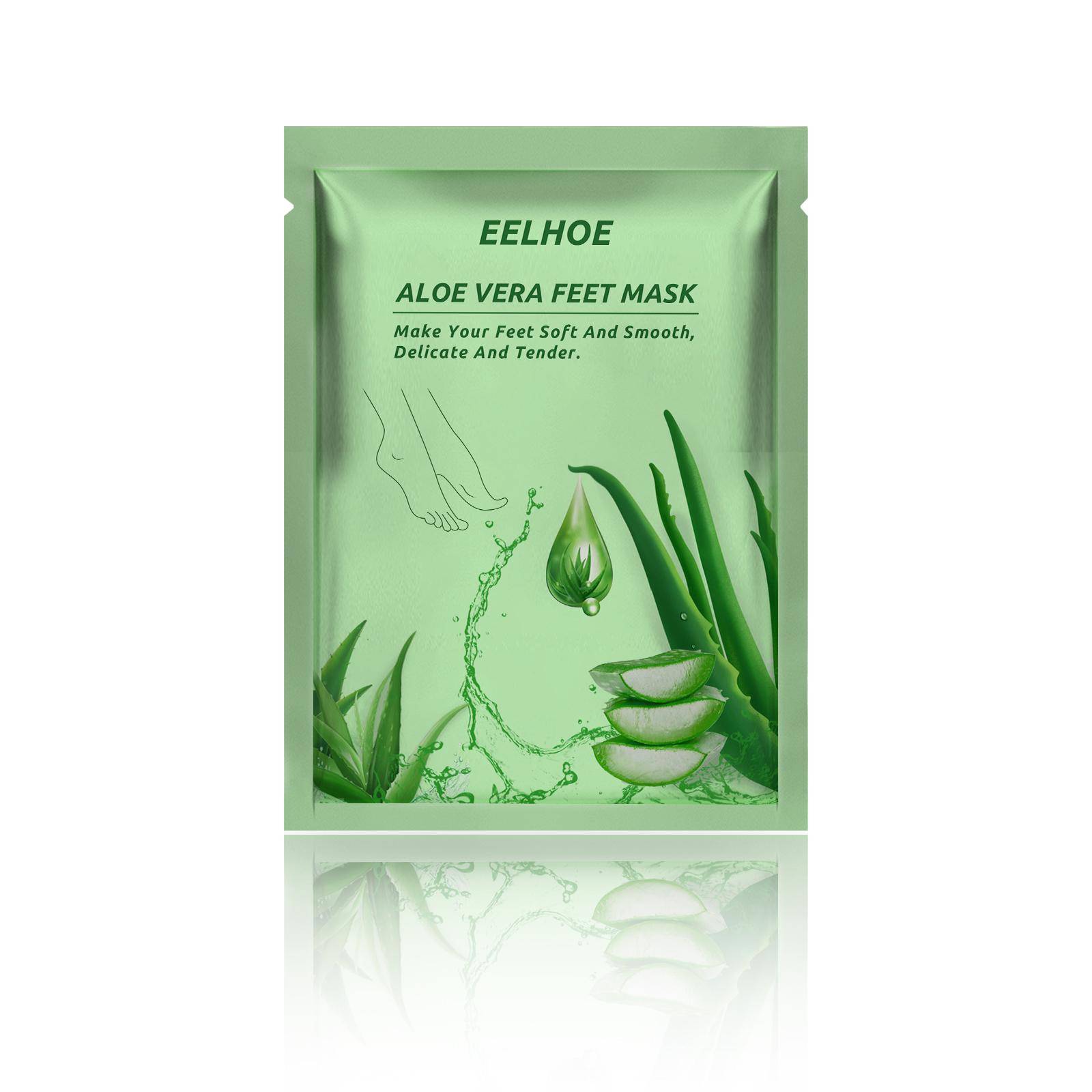 EELHOE Aloe Vera Fotmask: Återfuktande, Anti-sprickbildning, Exfolierande och Hudmjukgörande Fotmask beige