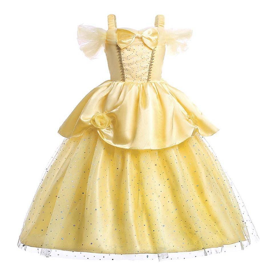 Barn Kostym Flicka Halloween Prinsessa Cosplay Festklänning Barn Rapunzel Encanto Födelsedagskläder cm gul