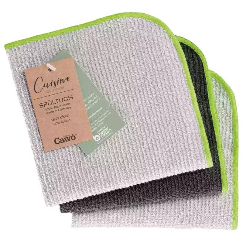 Cawö Disktrasa 3-pack - Tyg disktrasa i bomull 30x30 cm - Neongrön