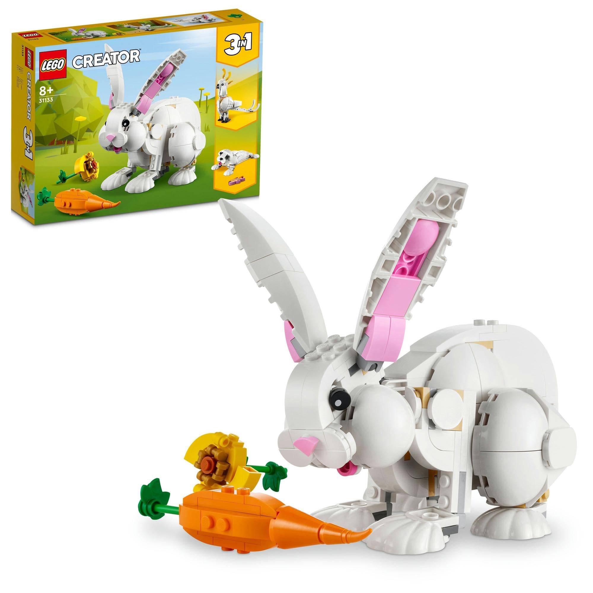 LEGO Creator Expert Vit Kanin Leksak, Gåva till Födelsedagar, Jul, Flickor, Pojkar, Åldrar 8, 9, 10, Grundskoleelever, Djurvarelse, 31133