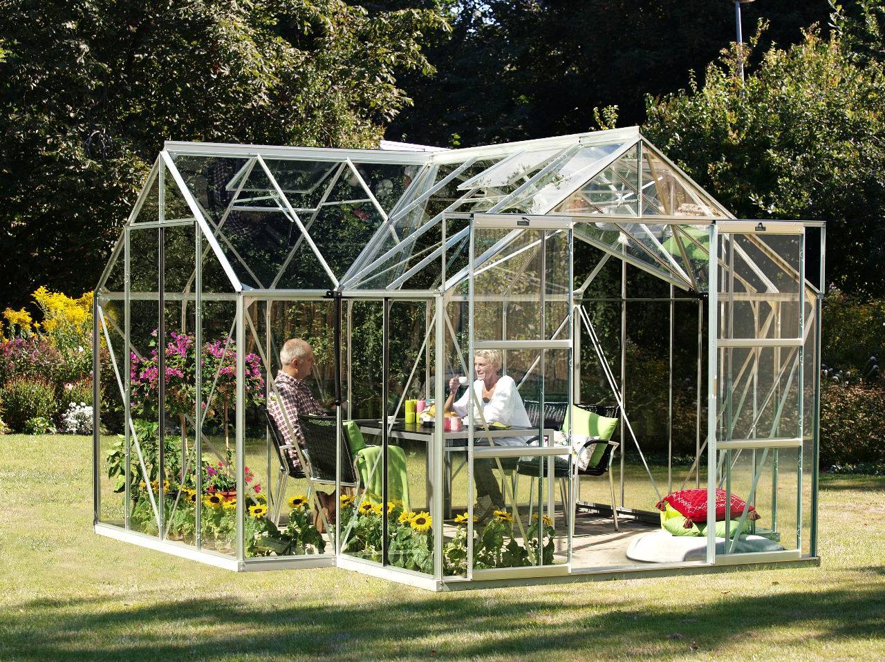 Sirius - Växthus Vitavia 13 m² Aluminium (Omålad)