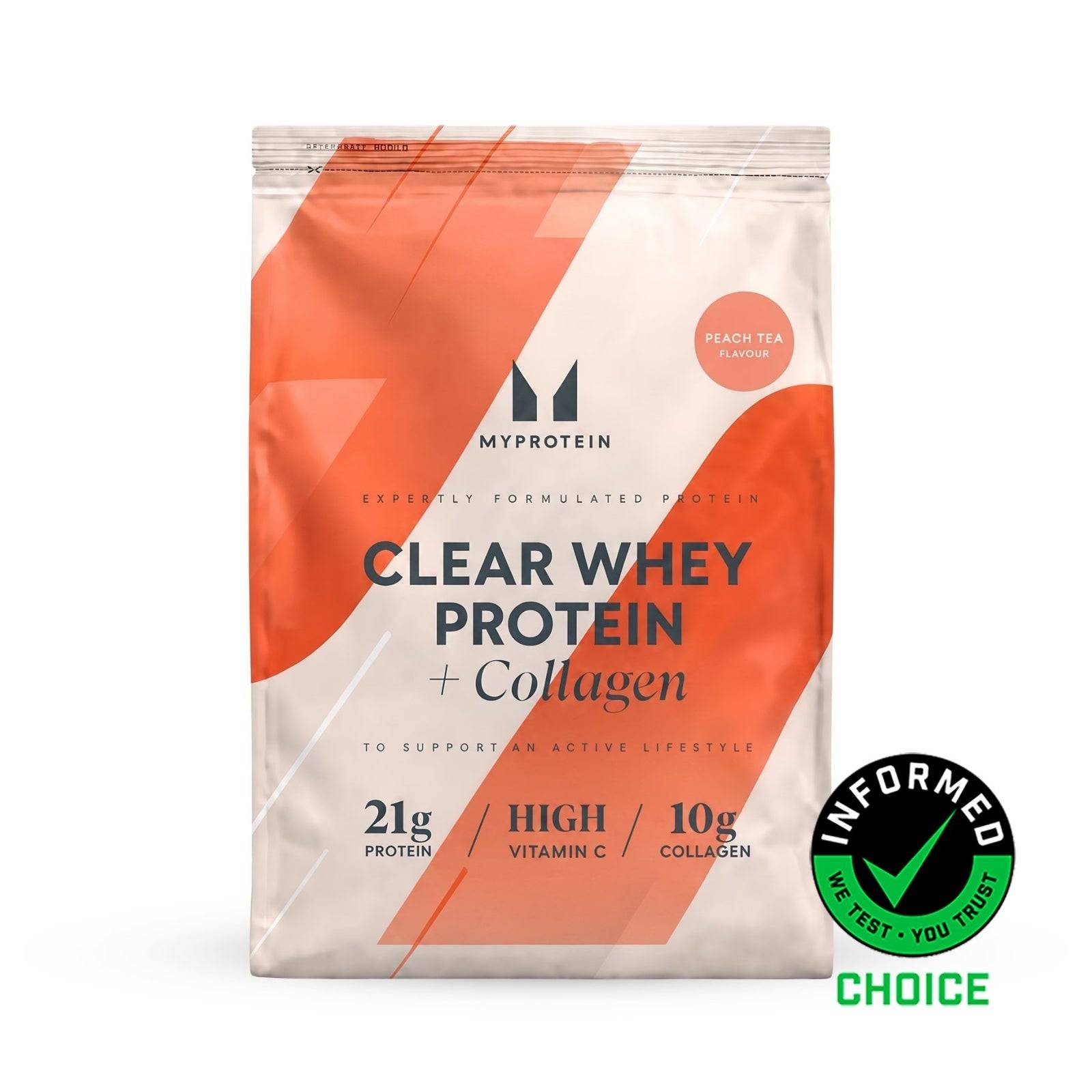 Clear Whey Isolate - 500g - 20servings - Peach Tea (+ Collagen)