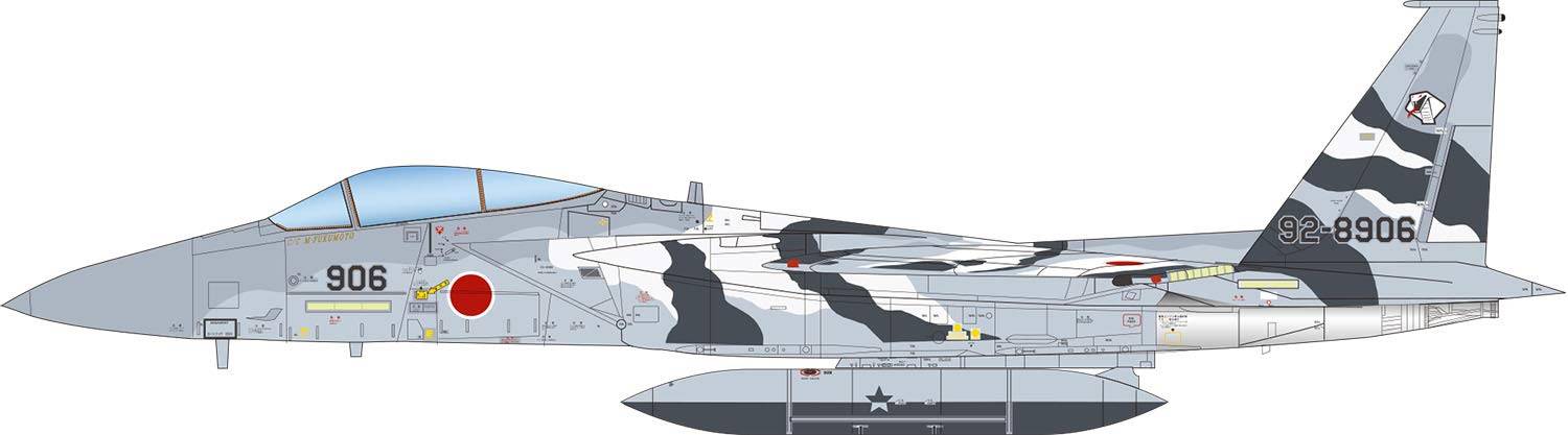 PLATZ Air Force Eagle Aggressor Flight Training Squadron 906 Dark Plastic Model 1/72 Self-Defense F-15J No. (Single-seater, Gray/White Camouflage)