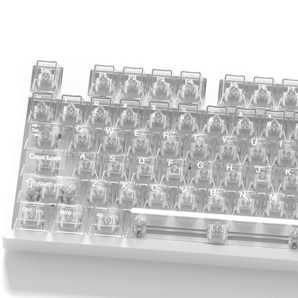 PC Keycaps Clear Transparent & Frosted Translucent White Black Full Set for Mechanical Keyboard 61 68 75 84 87 89 96 98 100 104
