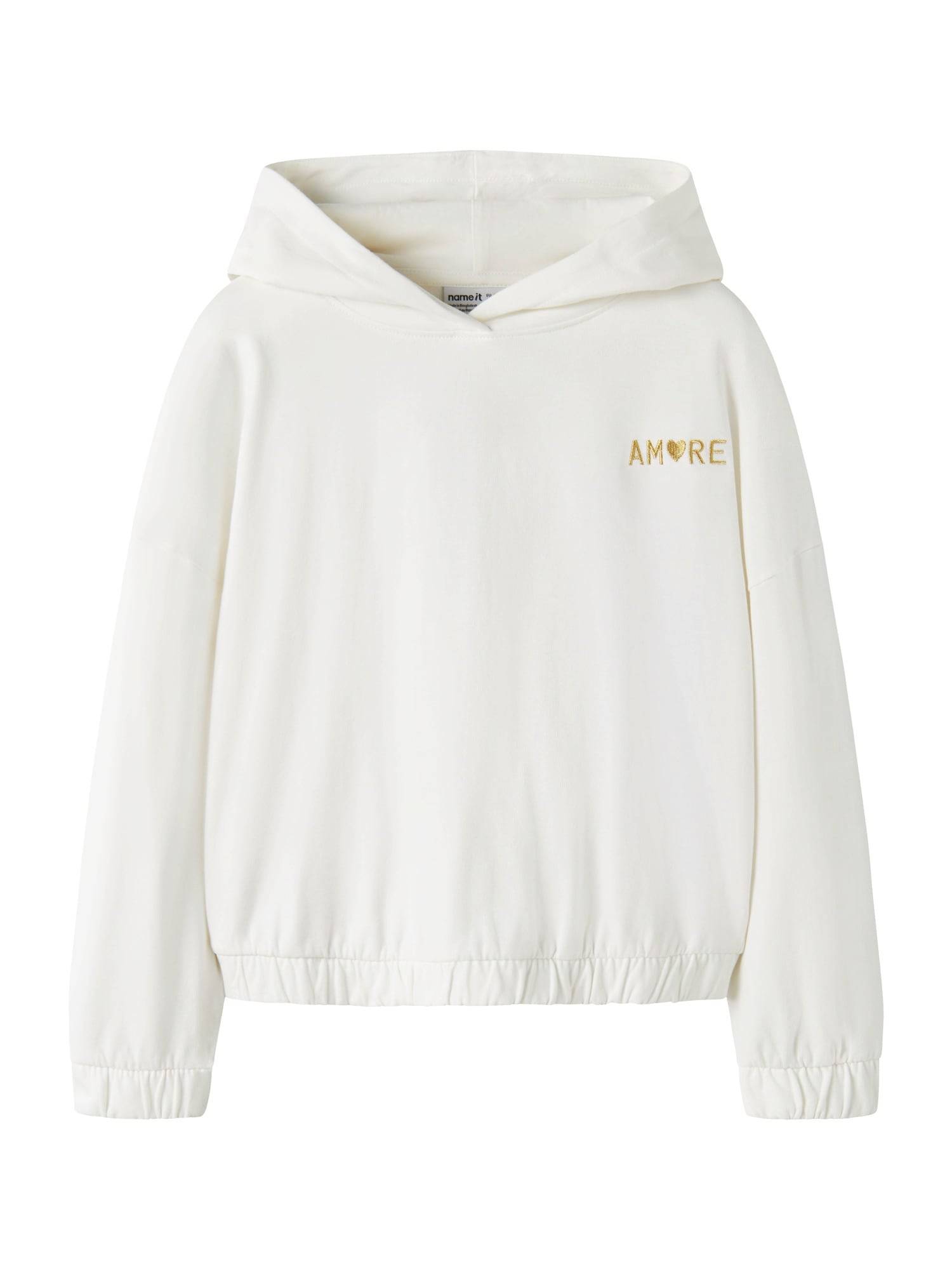 NAME IT Sweatshirt 'NKFOLILINE'  guld / hvid