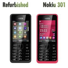 Renoverad Nokia Original Nokia 301 Dual SIM-kort Mobiltelefon 1 sim simple set svart