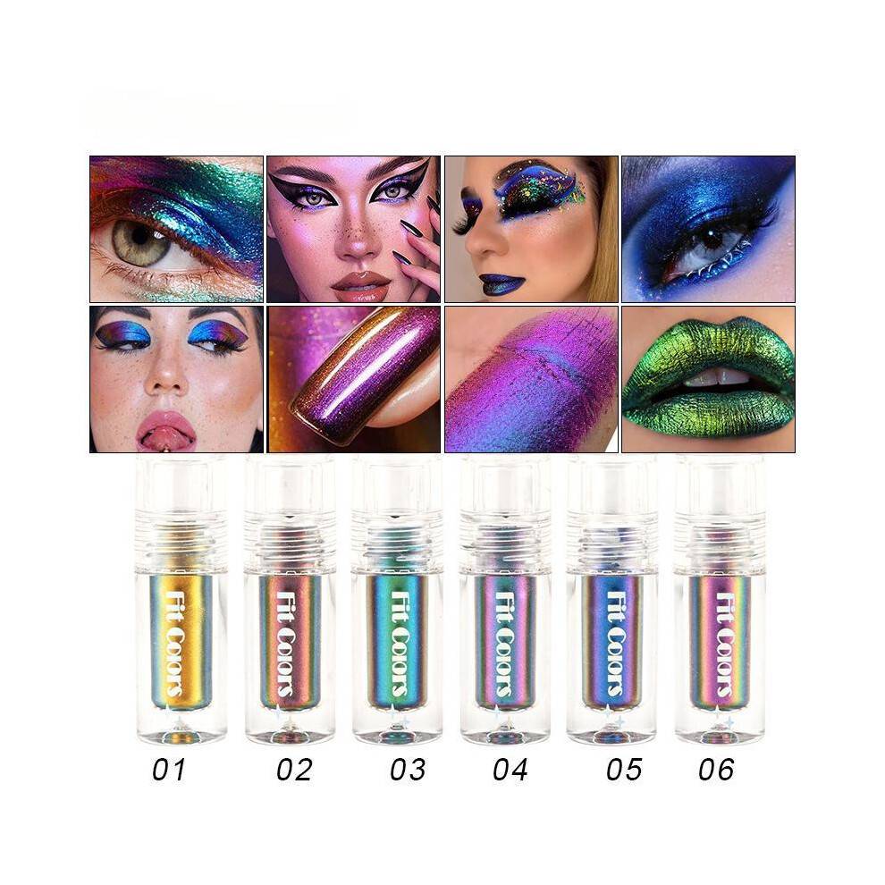 (Matches the image, #04) Chameleon Liquid Eyeshadow Stick, Color Gradient Monochromatic High Pigmented Liquid Eyeshadow Makeup
