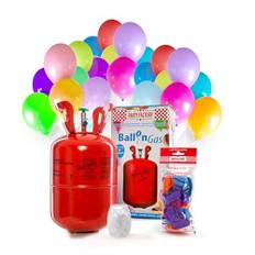 Helium Ballongas für 30 Ballons inkl. Ballons| Heliumflasche 200L Gasfüllung Folienballons Luftballons | Party Hochzeit