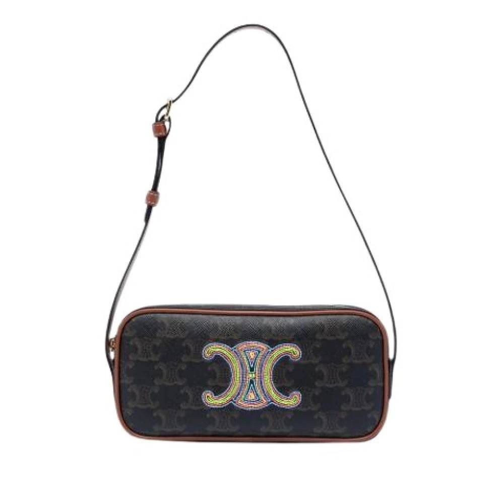 Celine Vintage - Pre-owned Vintage Canvas Shoulder Bag Vintage - Dam - ONE Size - Läder
