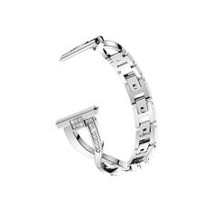 20mm -  Diamant Rustfrit Stål Dame Urrem - Sølv