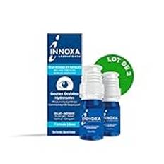 INNOXA - blå formula droppar - ögondroppar - vilar röda ögon - återfuktar torra och trötta ögon - original steril formula och inga konserveringsmedel - tillverkad i Frankrike - set med 2 x 10 ml