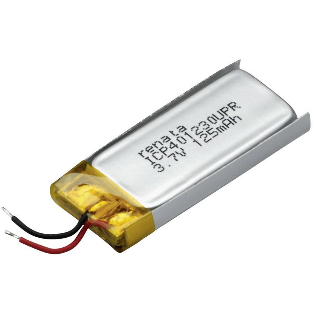 Specialbatteri laddbart Prismatic Kabel LiPo Renata 3.7 V 130 mAh 1 st