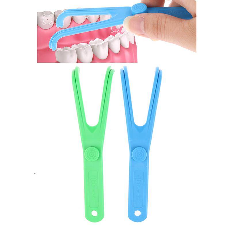 Tandtrådshållare Hjälpmedel Oral Hygien Tandpetshållare Interdental Tandrengörare grön