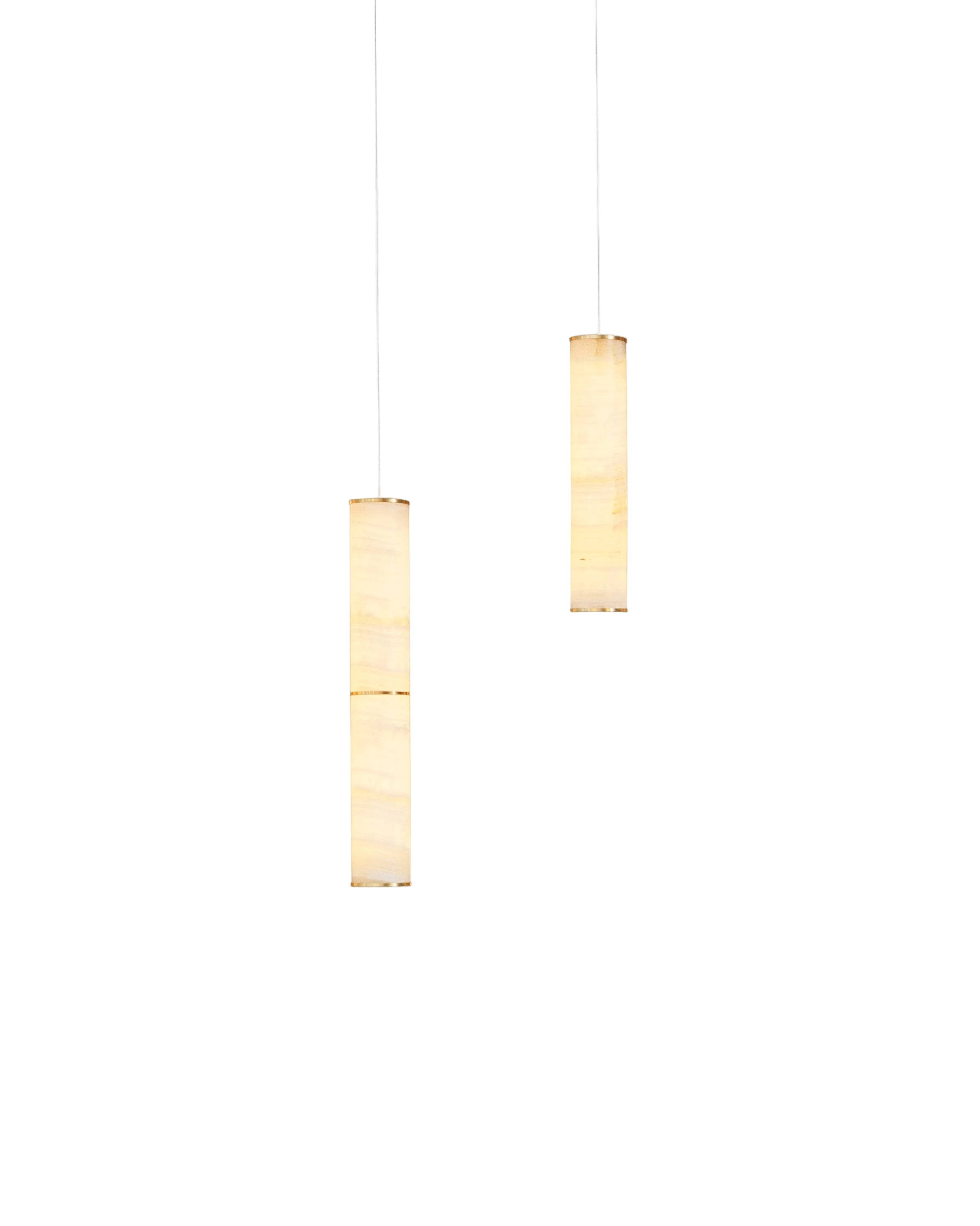 Pars Cluster 2 pendel fra Anour Brushed Brass / White Onyx - Jacobsen Plus