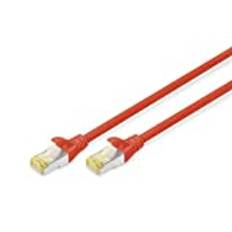 DIGITUS LAN kabel Cat 6A – 10 m – RJ45 nätverkskabel – S/FTP skärmad – Kompatibel med Cat-6 och Cat-7 – röd