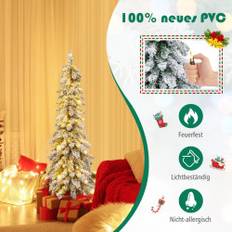 120 cm hög konstgjord julgran med 225 PVC-grenspetsar 100 LED-lampor