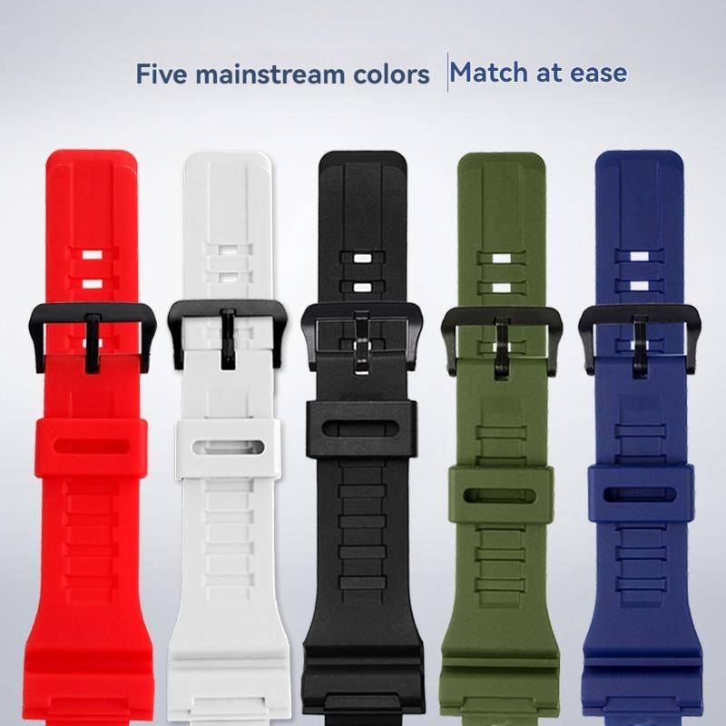 Silikonharts Klockarmband för Casio AQ-S810w 800 W-735H TRT-110H AEQ-110w AE-1000W W-735H SGW-300H MRW-200H F-180WH Rem 18mm white
