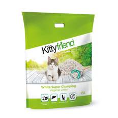 Kitty Friend White Super Clumping kattsand. Förpackning: 2 x 15 liter