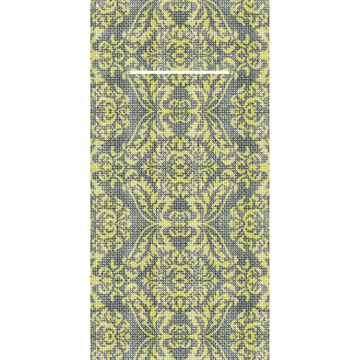 Bestickservett Kiyan Guld/Svart 40x40cm