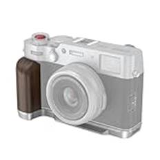 SMALLRIG X100VI / X100V Handgrip, Wooden L-Shape Grip för FUJIFILM X100VI / X100V Kamera, Inbyggd Snabblossningsplatta för Arca, med Slutareknapp och Hett Skofodral, Silver - 4804