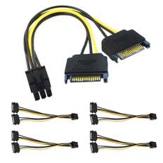 Rosebe SATA Power SATA to VGA Auxiliary Power Serial SATA Converter Male to VGA Auxiliary Power Conversion 20cm Cable, 15-Pin 6-Pin Cable, Female,