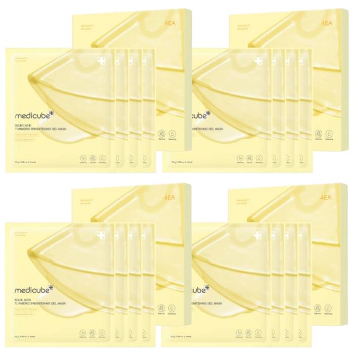 medicube - Kojic Acid Turmeric Brightening Gel Mask - 28g*4ea (4ea) Set - black