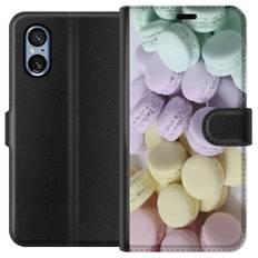 Sony Xperia 5 V Svart Plånboksfodral Macarons