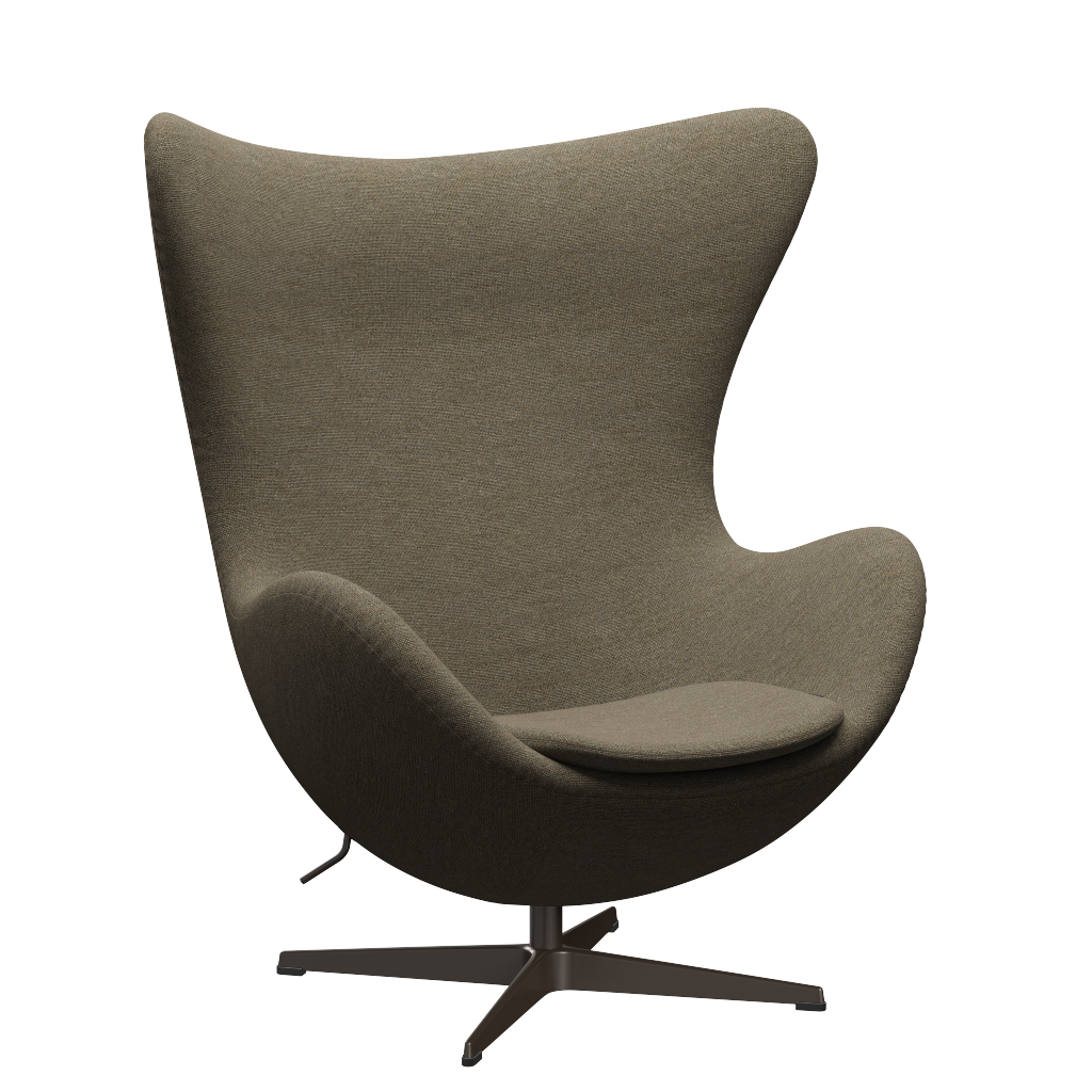 3316 Ægget loungestol, stel i brown bronze af Arne Jacobsen Hallingdal - 227 Grey/Brown - Jacobsen Plus