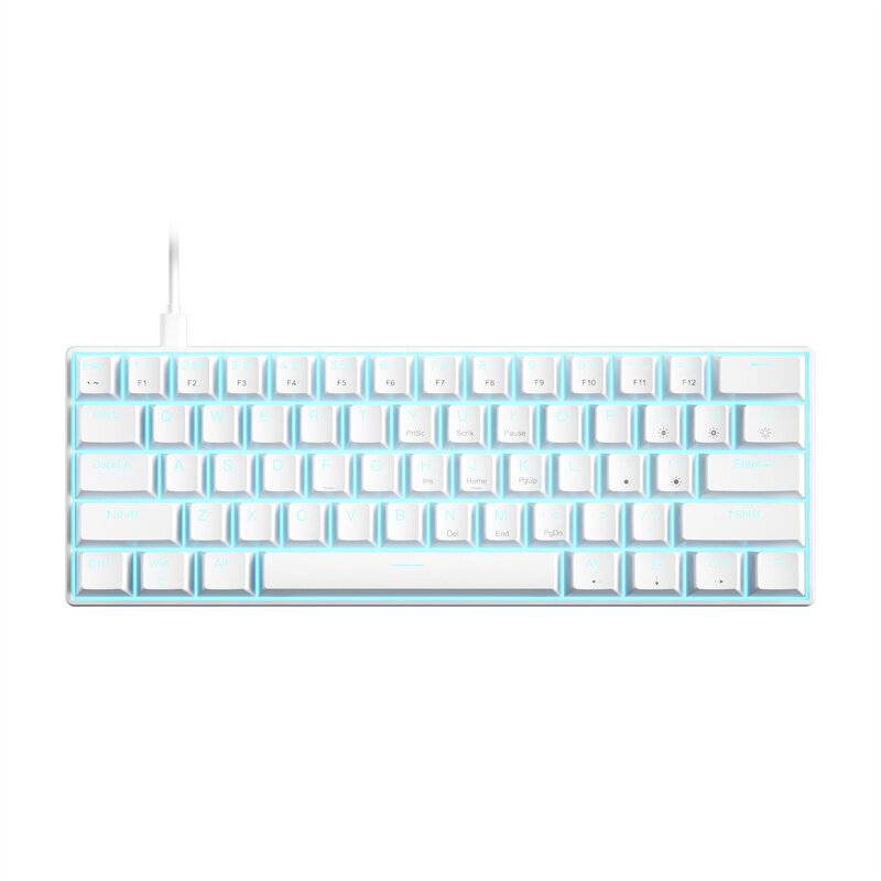 iBlancod K61 61 nycklar Trådbunden mekanisk Gaming-tangentbord Hot Swappable Red/Blue Switch LED-bakgrundsbelysning NKRO