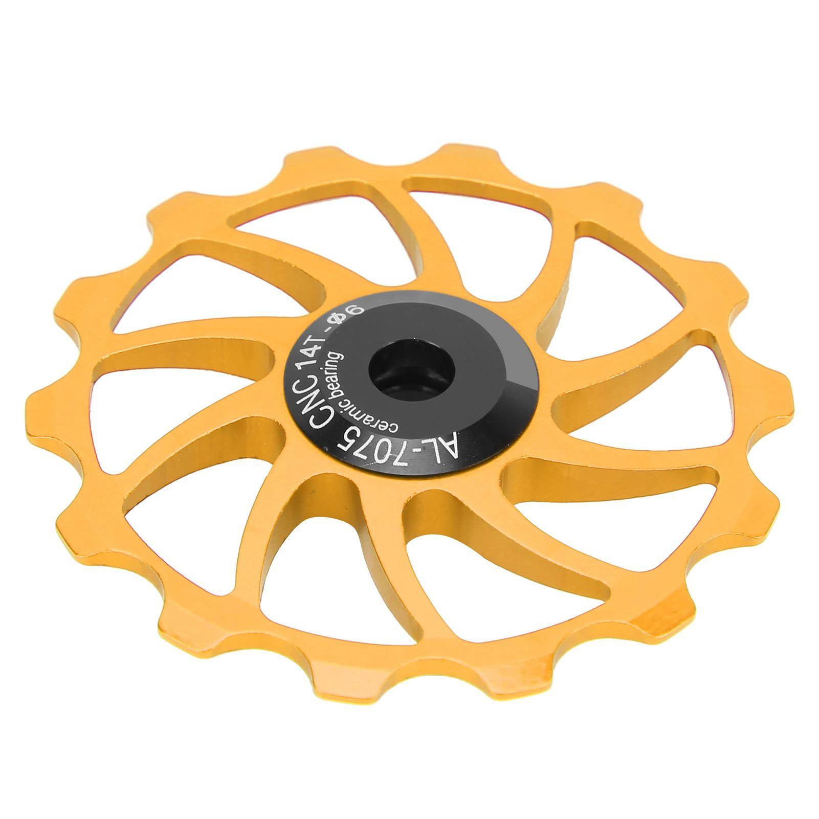 Cykling Cykel Bakre Trissa Cykel Guide Rulle Trissa Delar 14T Aluminiumlegering Guidehjul Svart