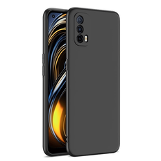Matt fodral kompatibelt med Realme & OnePlus, ultratunt, mjukt, TPU, svart, silikon, smalt, frostat (Multi-size)
