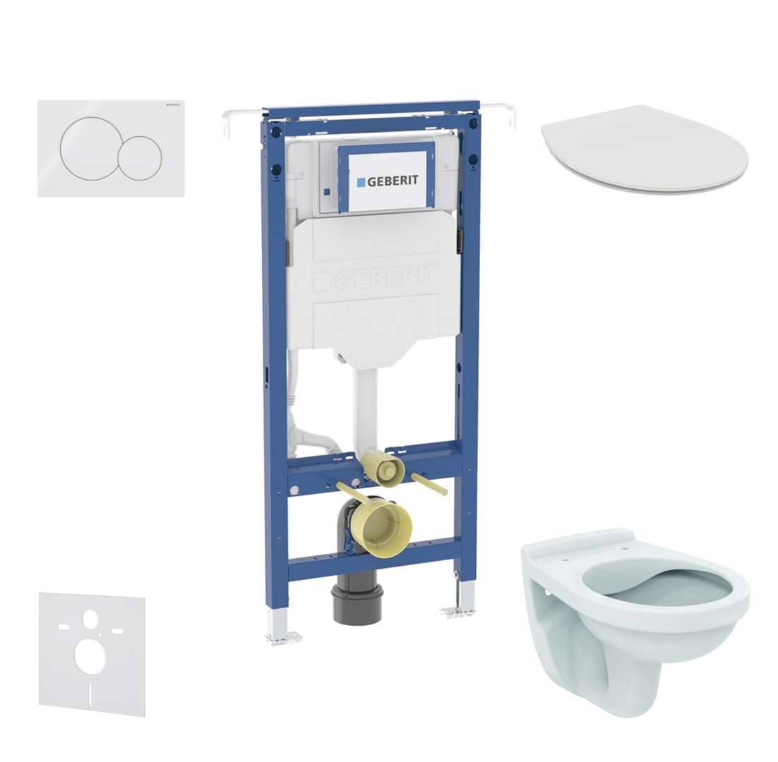 Geberit Duofix - Set för väggmontage, toalett Alpha med sits, knapp Sigma01, alpinvit SANI11CD3114