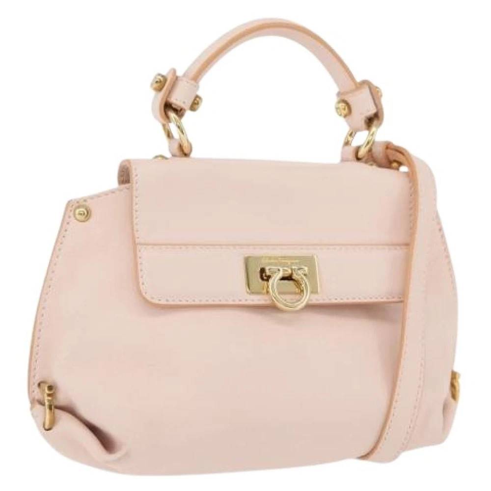 Salvatore Ferragamo Pre-owned Pre-owned Håndtaske - Vintage - Dame - Lyserød - ONE SIZE - Uld
