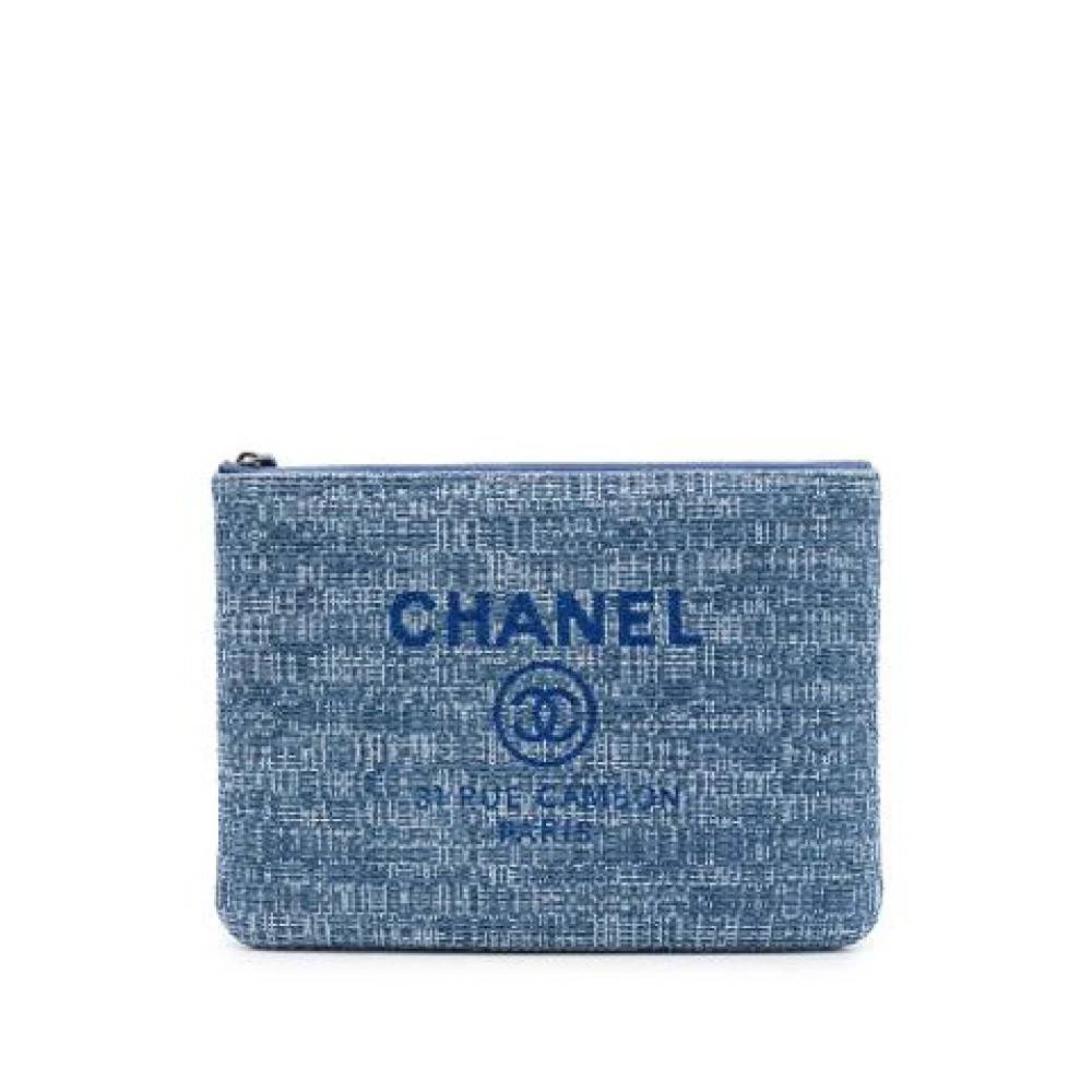 Chanel Vintage Pre-owned Deauville O Case - Vintage - Dame - Blå - ONE SIZE - Tweed