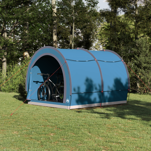 Cykelförrådstält med tak Blå 256 x 222 x 182 cm taffeta