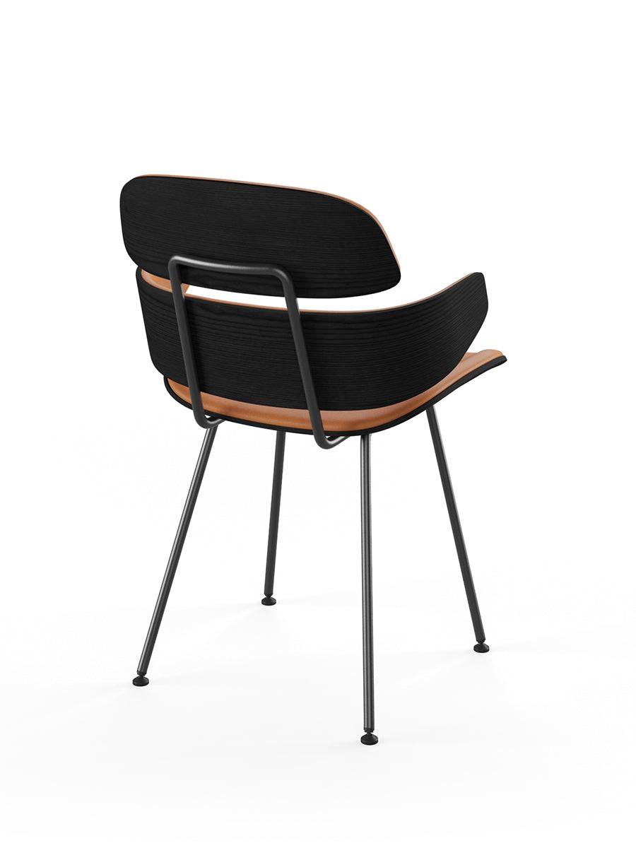Midas armstol, cognac læder fra Naver Collection Ask sortbejdset - Jacobsen Plus