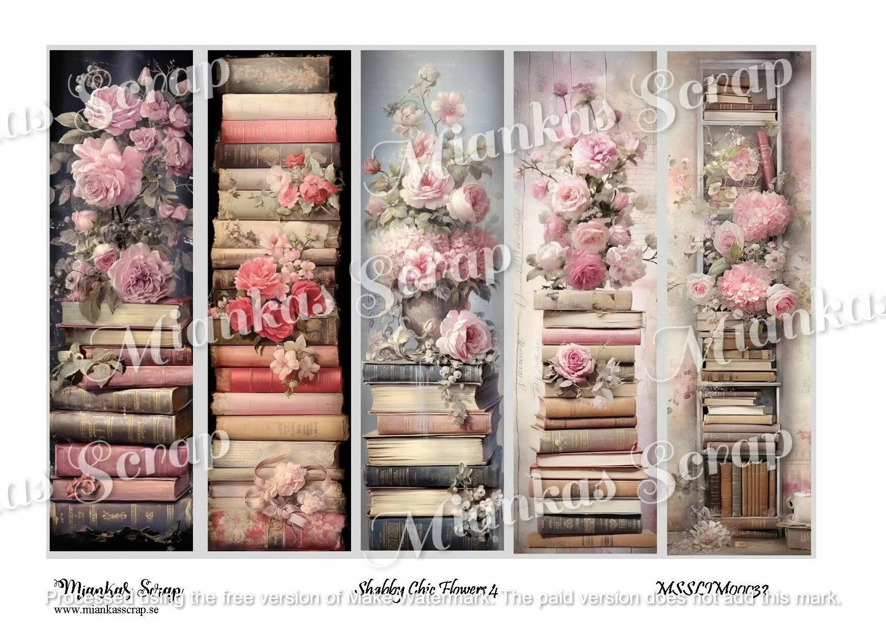 Miankas Scrap klippark - Shabby Chic Flowers 4 Slimline