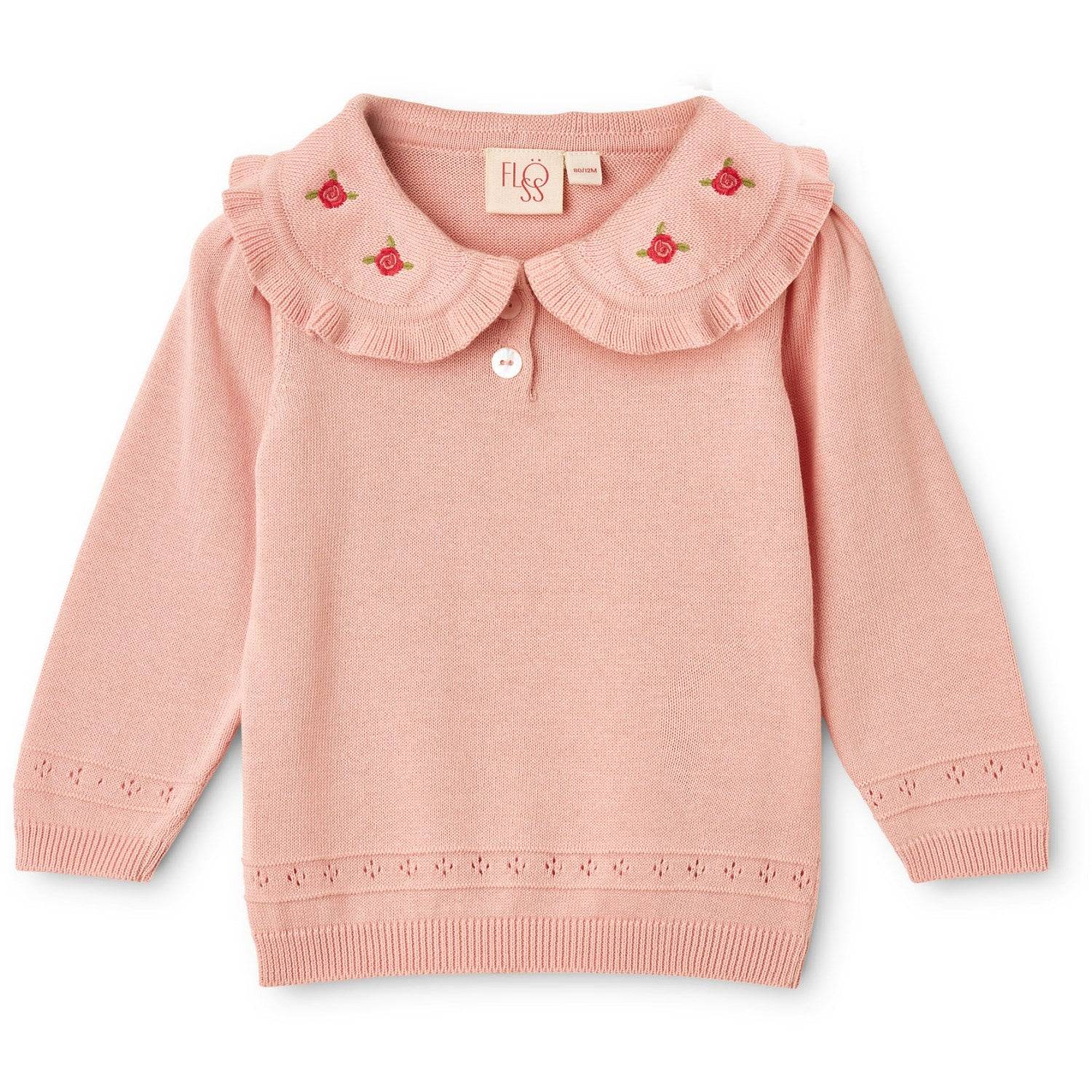 Flöss Light Baby Pink Josephine Sweater Str. 7 år/122