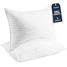 Beckham Luxury Linens huvudkudde 50 x 75 cm – set med 2 kuddar för rygg- och magsovare, sidosovare – kylande gelkudde av dun alternativ
