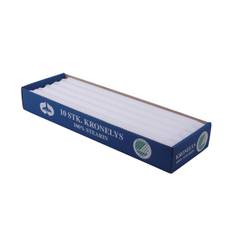 Kronelys Ren Stearin - 10 stk 35 cm. Hvid
