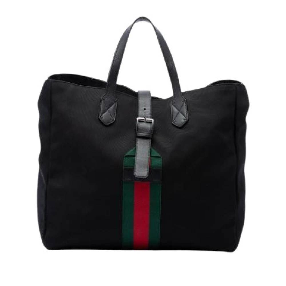 Gucci Vintage Pre-owned Canvas Tote Bag - Vintage - Dame - Sort - ONE SIZE - Uld