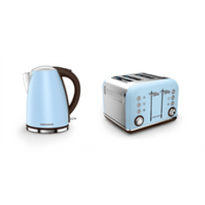 Morphy Richards Azure Blue Accents Jug Kettle & 4 Slice Toaster Set