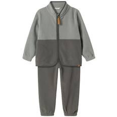 Lil' Atelier Fleecesæt - NmmLaspektra - Ultimate Grey - Lil Atelier - 5 år (110) - Fleecejakke