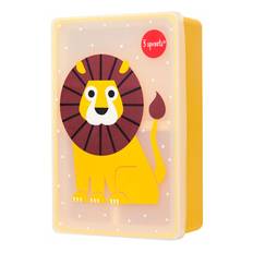 3 Sprouts Silic Bento Food Box, Lion/Yellow Home Meal Time Lunch Boxes Yellow 3 Sprouts