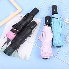 1 styck manuellt hopfällbart UV-paraply, 8 ribbor sol- och regnparaply, anti-UV-parasoll, enfärgat hopfällbart paraply för, belagt svart anti-UV-parap - Multifärgad (Multi-size)