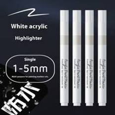 5pcs White Acrylic Paint Marker Pens For Arts Drawing Highlighting Anime Line Sketching And Bullet Journaling DIY Stationery