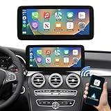 Road Top 12,3 tums bil pekskärm trådlös CarPlay Android Auto för Mercedes Benz C GLC klass W205 2015-2018 år med NTG5.0, bil stereo multimedia radiomottagare