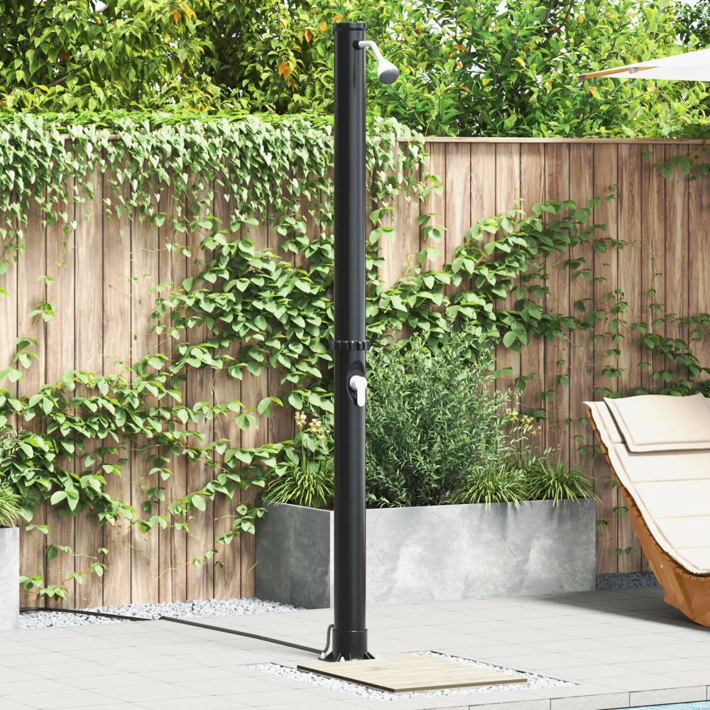 Utomhus Solardusch Svart 217 cm PVC och Aluminium