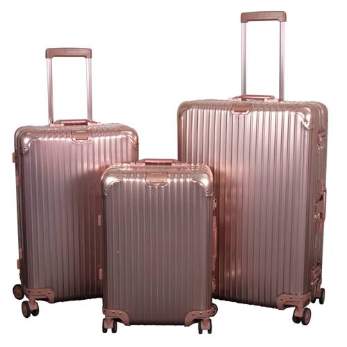 Aluminiumresväska - Lyxiga resväskor - Roséguld med TSA-lås