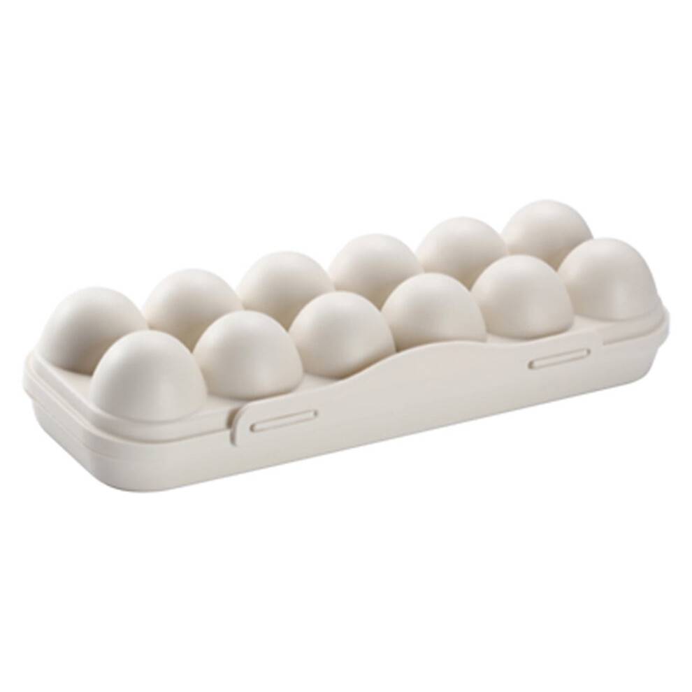 Udsalg! Stor stabelbar æggeholder til køleskab, camping og rejser – Holds12Eggs, plastikorganisatorboks til friske æg